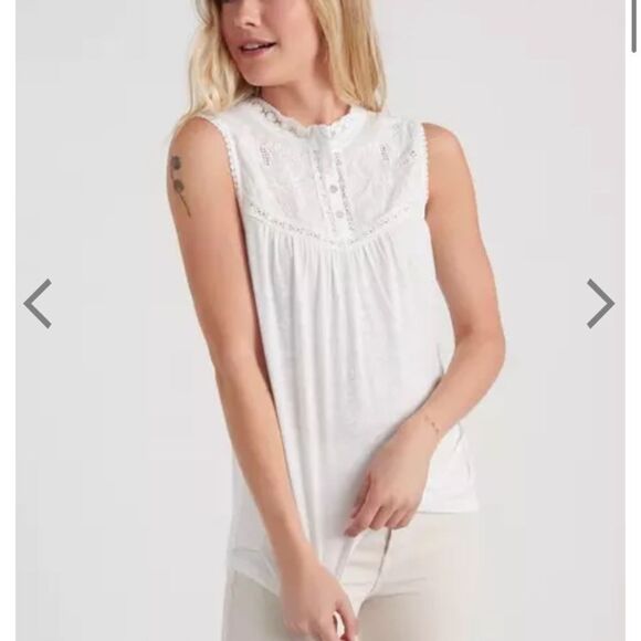 Lucky Brand Mock Neck Lace Top New without Tag - Picture 1 of 3